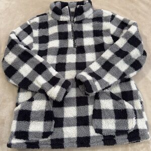 Cozy Black and White Checkered Pullover